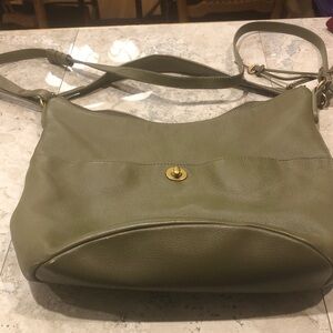 Fossil Sage Green Leather Shoulder Bag